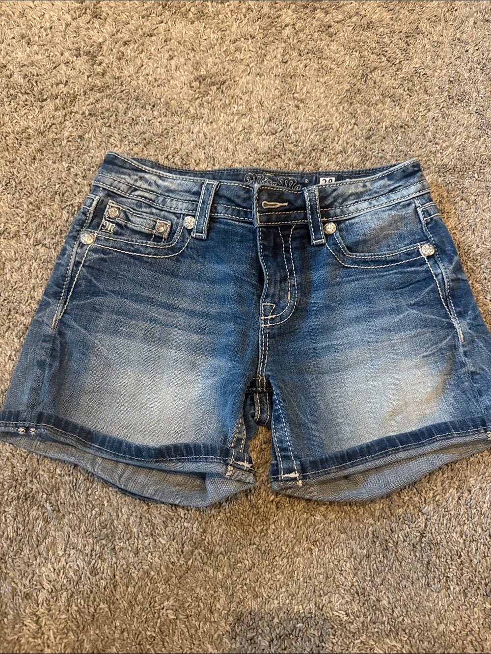 Denim Cutoff Women's Shorts - Blue